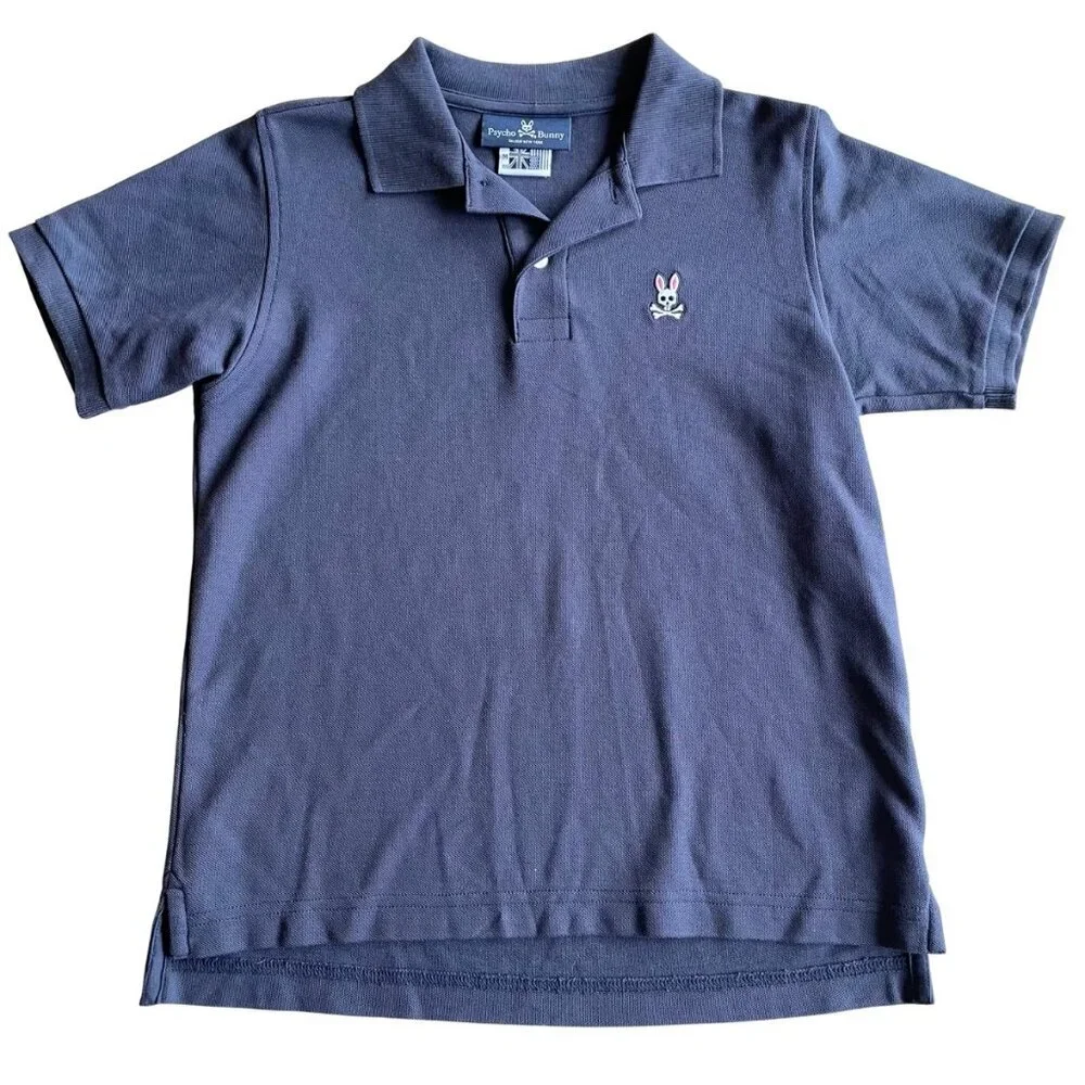 Psycho Bunny Boy's Navy‎ Blue Polo - Size Medium 10/12